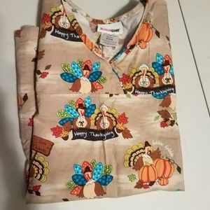 Happy Thanksgiving scrub top